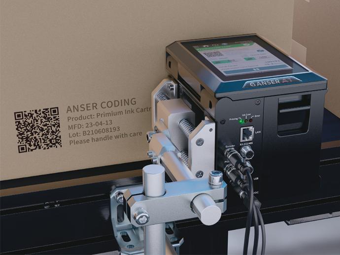 Marcaje industrial cajas de cartón Anser A1