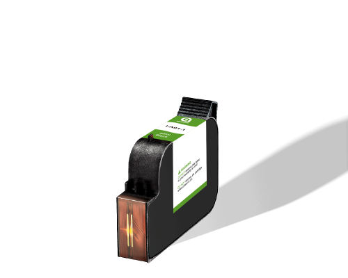 I-A01-1: tinta negra de alta densidad, resistente al agua y UV, con cabezal de 1 pulgada y capacidad de 42 ml, ideal para diversos sustratos.