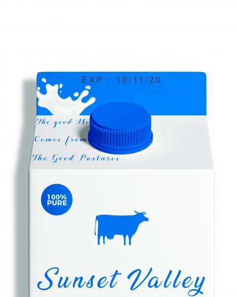Marcaje de caducidad en envase de cartón de leche