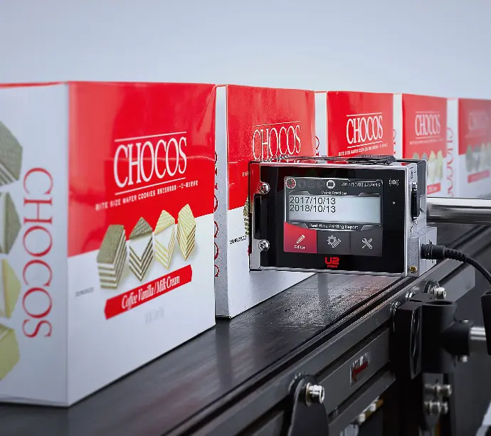 Marcaje en envase de cartón de galletas