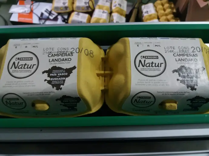 Marcaje de estuches de huevos con inyección de tinta TIJ equipos Anser