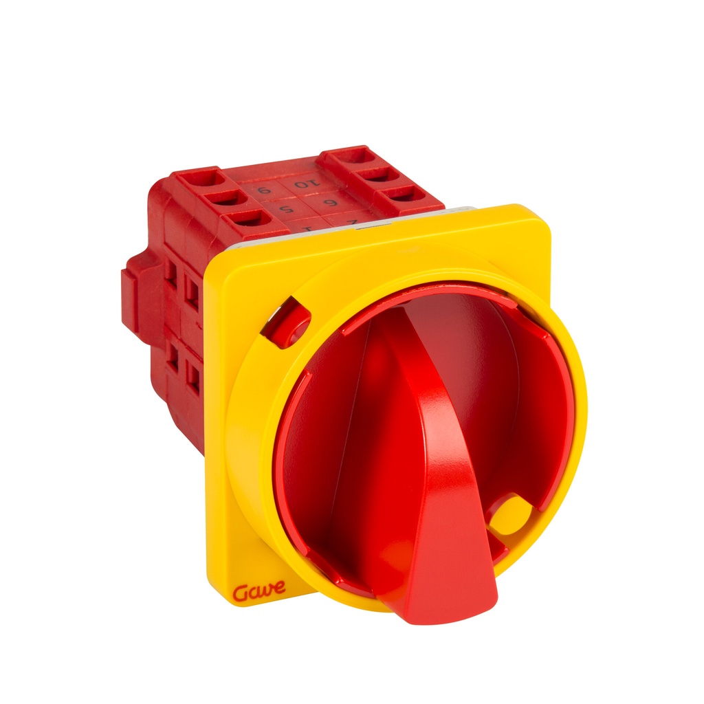 INTERRUPTOR 3P.40A.D1 BLOQUEO CANDADO ROJO/AMARILLO + AUXILIAR SIMULTANEO 12A