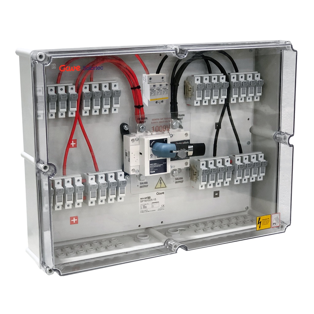CAJA CONEXIÓN PV 13 STRINGS - FUS 15A -SECCIONADOR 250 + PROTECTOR SOBRETENSIONES